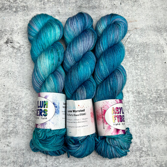 Pool Party Chaos (OOAK) on Luxe Worsted - Ready to Ship