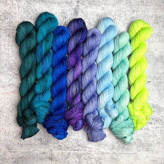 Westknits Color Kaleidoscope Kit "Iridescent" on Merino Fingering - Ready to Ship