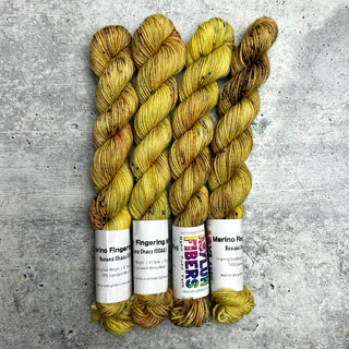 Banana Chaos on Merino Fingering Minis - Ready to Ship