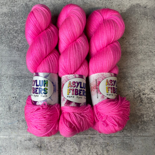 Barbie Pink on Luxe Fingering - Ready to Ship