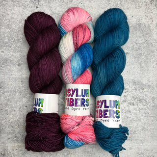 Granny Stripe Shawl Kit - Cruising with Bordeaux