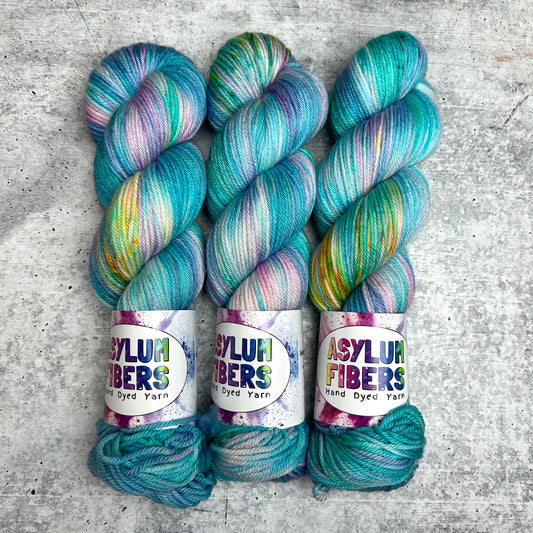 Unicorn Pool Party Chaos (OOAK) on Luxe Worsted - Ready to Ship