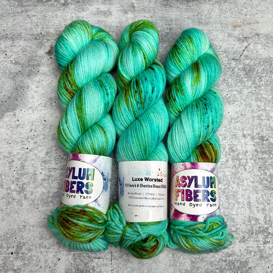 Tiffany's & Cheetos Chaos (OOAK) on Luxe Worsted - Ready to Ship