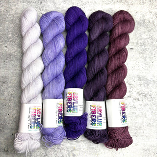 Granny Stripe Shawl Kit - Purples