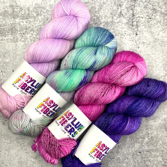 4 Color Set on Luxe Fingering (Dyer's Choice) - Ready to Ship