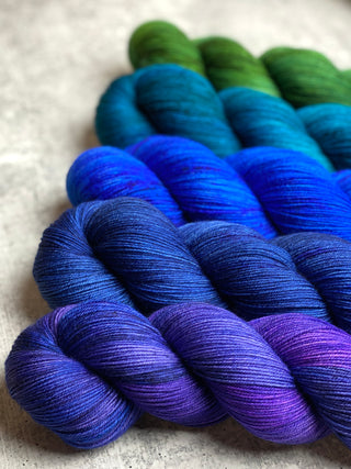 Peacocky Fade - 5 Skein Set - Dyed to Order