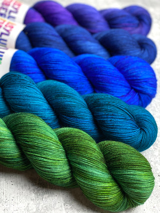 Peacocky Fade - 5 Skein Set - Dyed to Order